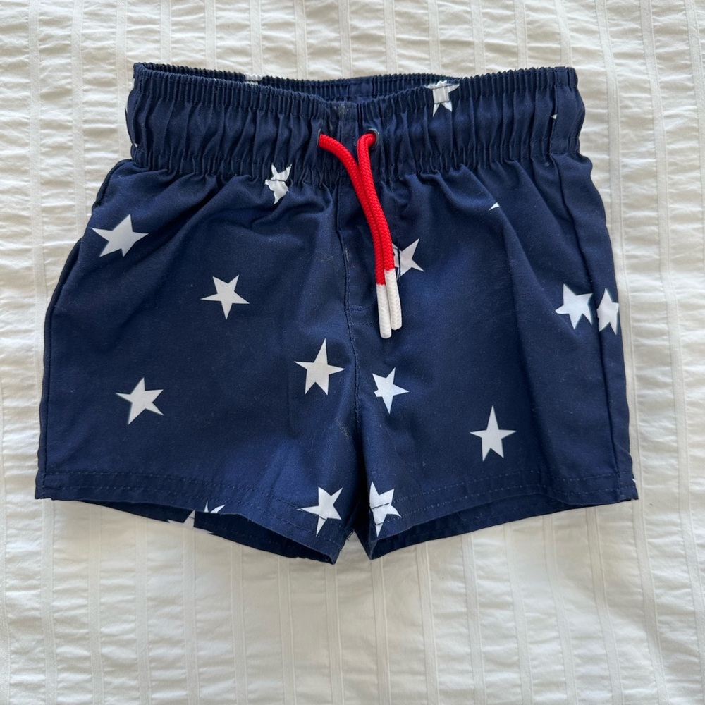 Cat & Jack Navy Star Print Swim Suit Shorts, Size 9M